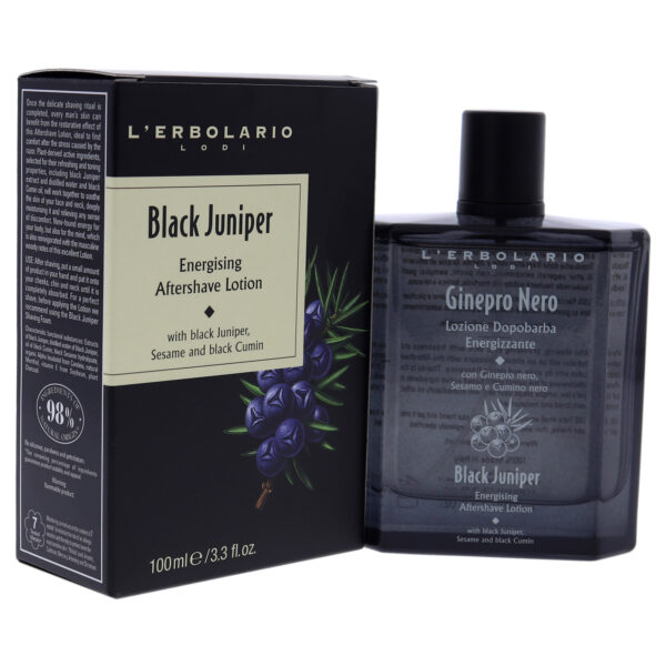 Black Juniper Energising Aftershave Lotion by LErbolario for Unisex - 3.3 oz After Shave Lotion - Image 3